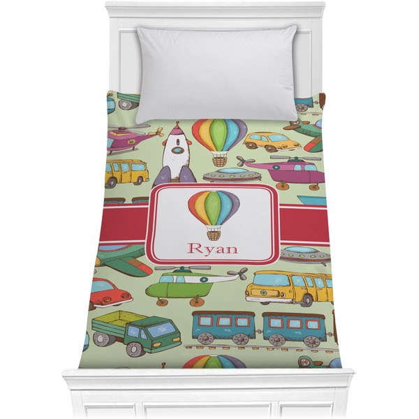 Custom Vintage Transportation Comforter - Twin XL (Personalized)