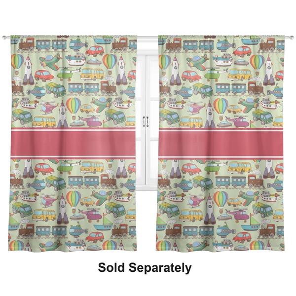 Vintage Transportation Curtain 112x80 - Lined