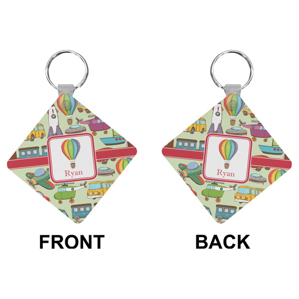 Vintage Transportation Diamond Keychain (Front + Back)