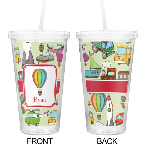 Vintage Transportation Double Wall Tumbler with Straw - Approval