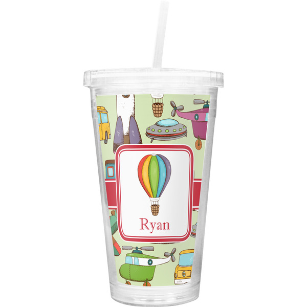 Custom Vintage Transportation Double Wall Tumbler with Straw (Personalized)