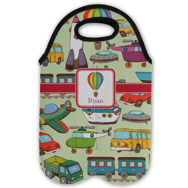 Vintage Transportation Double Wine Tote - Flat (new)