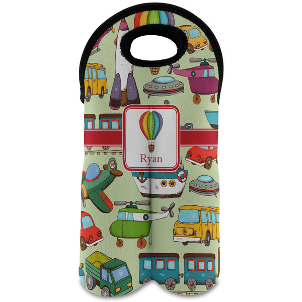 Custom Vintage Transportation Wine Tote Bag (2 Bottles) (Personalized)