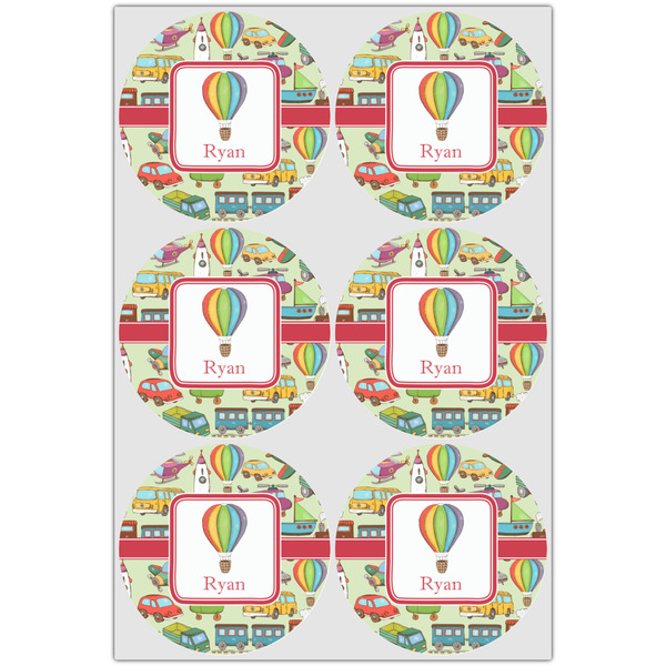 Vintage Transportation Drink Topper - Large - Set of 6