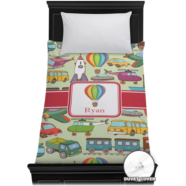 Custom Vintage Transportation Duvet Cover - Twin XL (Personalized)