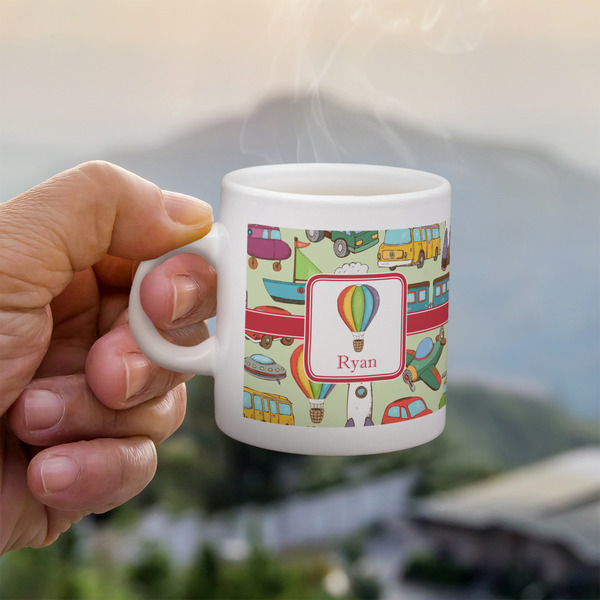 Vintage Transportation Espresso Cup - 3oz LIFESTYLE (new hand)