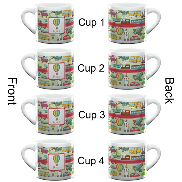 Vintage Transportation Espresso Cup - 6oz (Double Shot Set of 4) APPROVAL