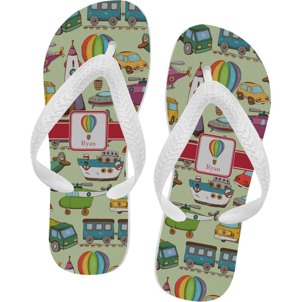 Custom Vintage Transportation Flip Flops (Personalized)