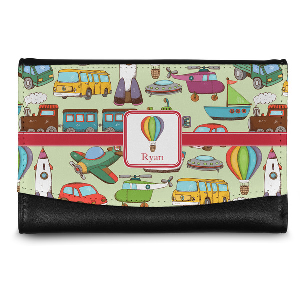 Custom Vintage Transportation Genuine Leather Women's Wallet - Small (Personalized)