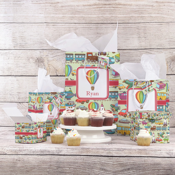 Vintage Transportation Gift Bags - In Context