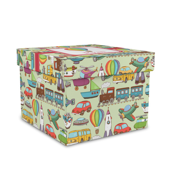 Custom Vintage Transportation Gift Box with Lid - Canvas Wrapped - Medium (Personalized)