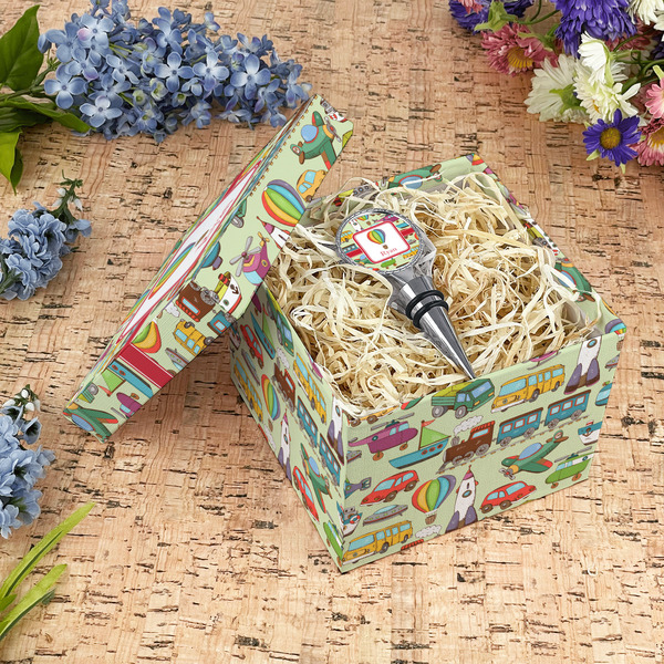 Vintage Transportation Gift Boxes with Lid - Canvas Wrapped - Medium - In Context