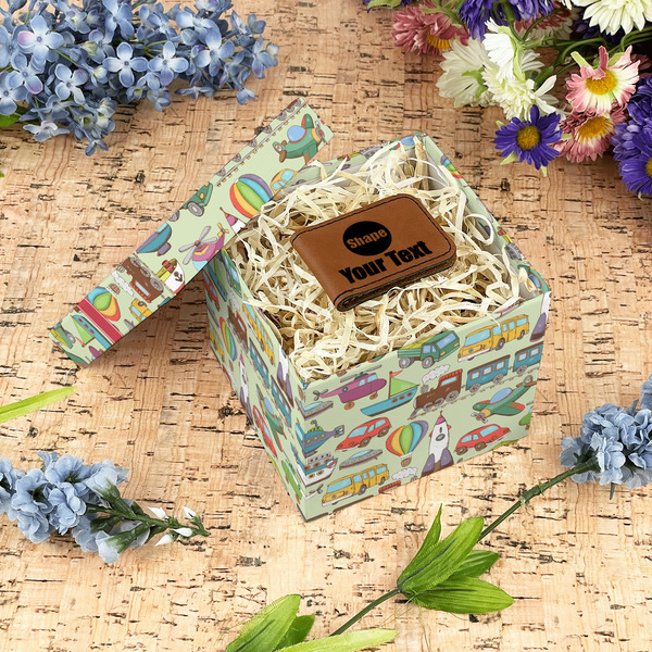 Vintage Transportation Gift Boxes with Lid - Canvas Wrapped - Small - In Context