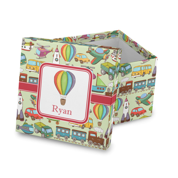 Custom Vintage Transportation Gift Box with Lid - Canvas Wrapped (Personalized)