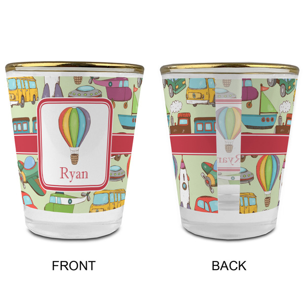 Vintage Transportation Glass Shot Glass - with gold rim - APPROVAL