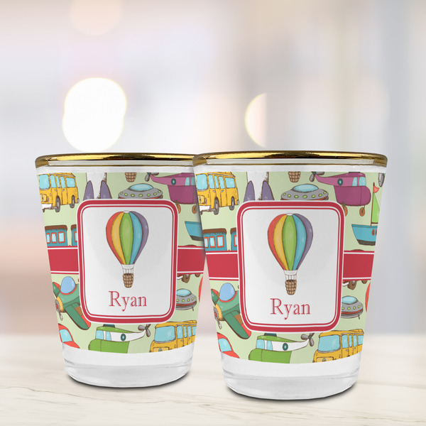 Vintage Transportation Glass Shot Glass - with gold rim - LIFESTYLE