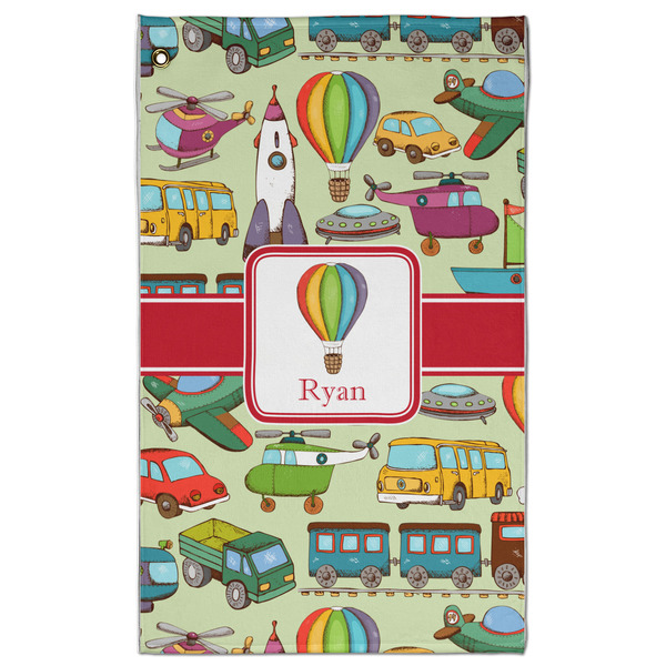 Custom Vintage Transportation Golf Towel - Poly-Cotton Blend - Large w/ Name or Text