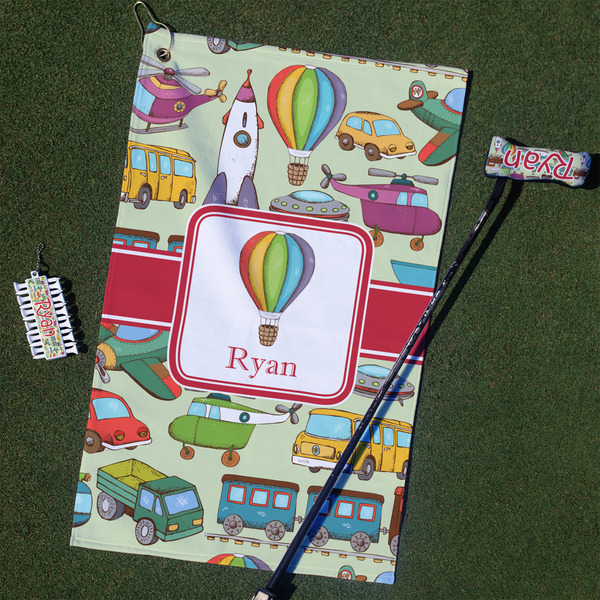 Custom Vintage Transportation Golf Towel Gift Set (Personalized)