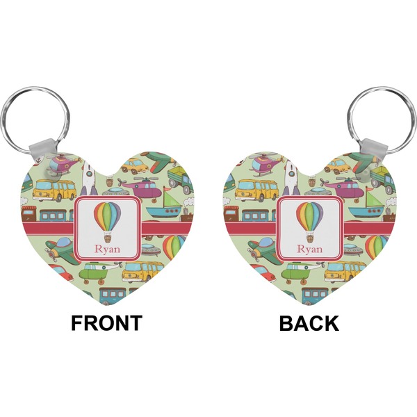 Vintage Transportation Heart Keychain (Front + Back)