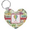 Vintage Transportation Heart Plastic Keychain w/ Name or Text