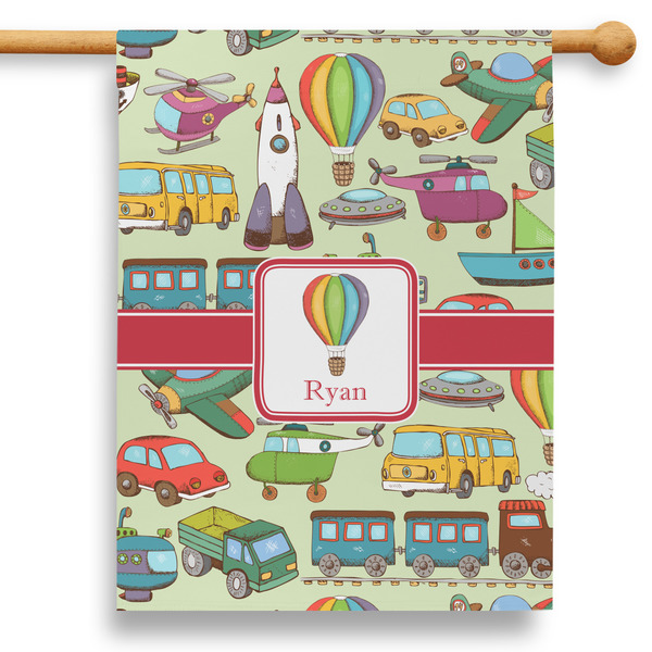 Custom Vintage Transportation 28" House Flag (Personalized)