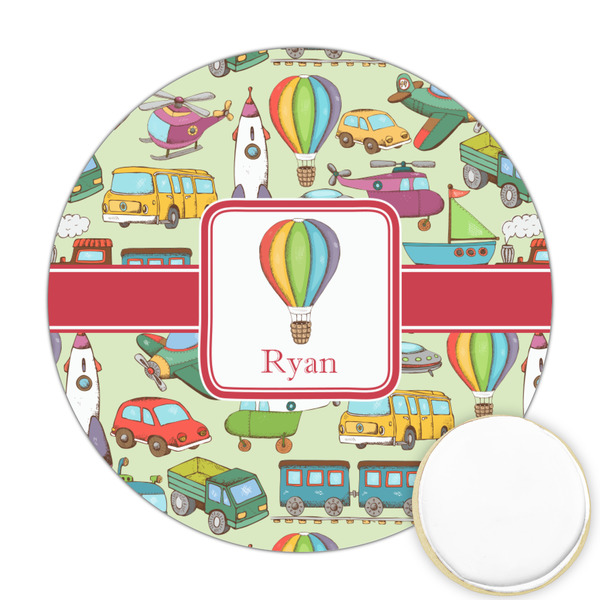 Custom Vintage Transportation Printed Cookie Topper - 2.5" (Personalized)