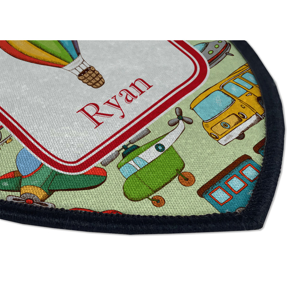 Vintage Transportation Iron on Shield 3 Detail