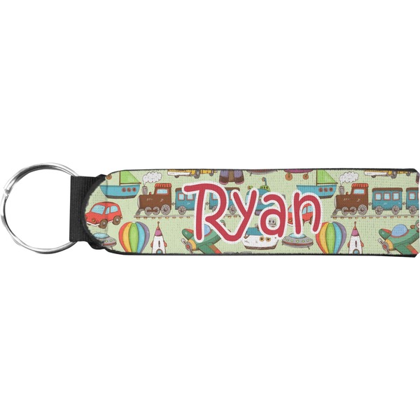 Custom Vintage Transportation Neoprene Keychain Fob (Personalized)