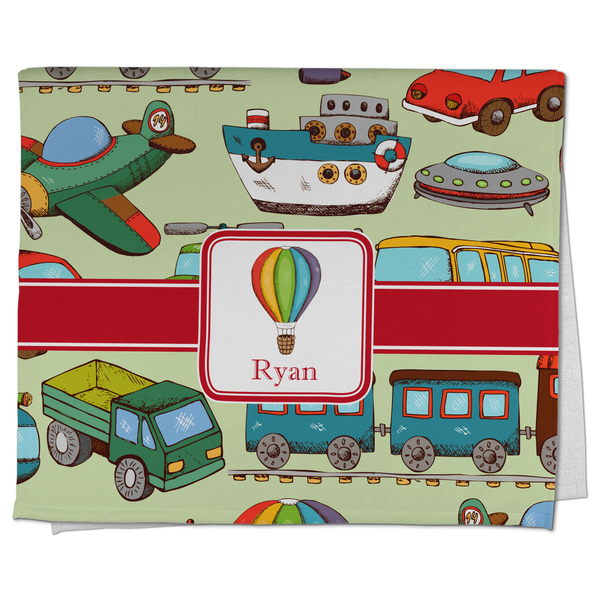 Custom Vintage Transportation Kitchen Towel - Poly Cotton w/ Name or Text