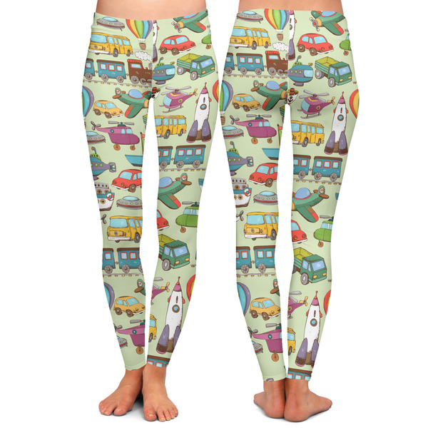Vintage Transportation Ladies Leggings - Front and Back