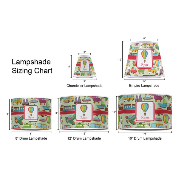 Vintage Transportation Lampshade Sizing Chart
