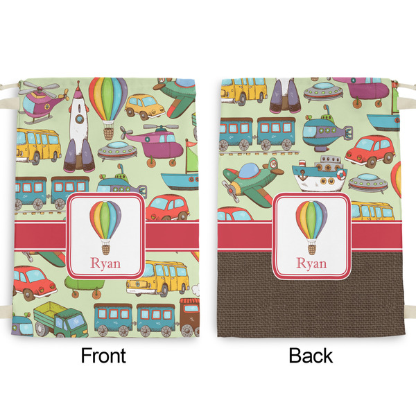 Vintage Transportation Large Laundry Bag - Front & Back View