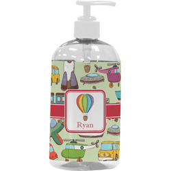 Vintage Transportation Plastic Soap / Lotion Dispenser (16 oz - Large - White) (Personalized)