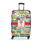 Vintage Transportation Suitcase - 28" Large - Checked w/ Name or Text