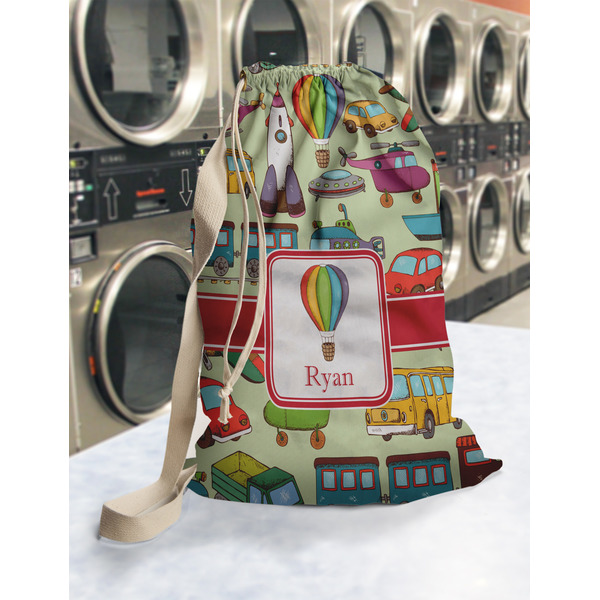 Vintage Transportation Laundry Bag in Laundromat