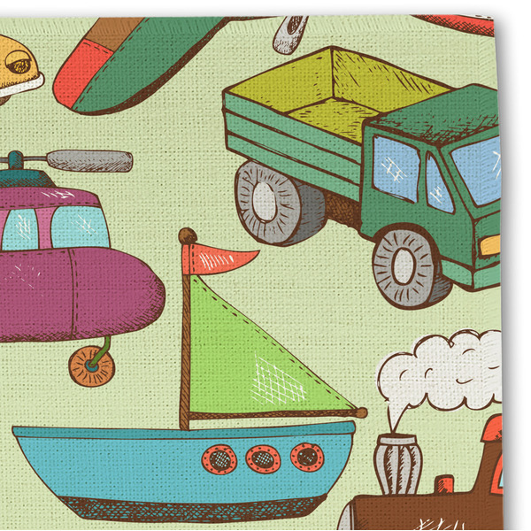 Vintage Transportation Linen Placemat - DETAIL