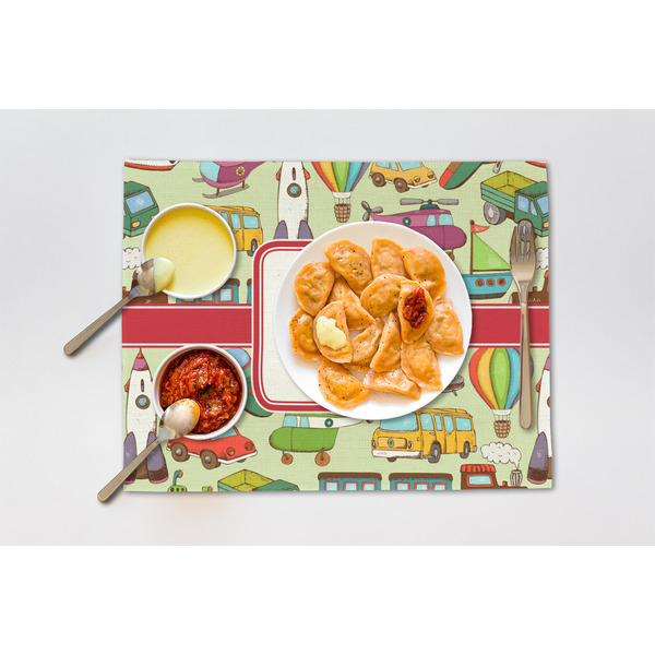 Vintage Transportation Linen Placemat - Lifestyle (single)