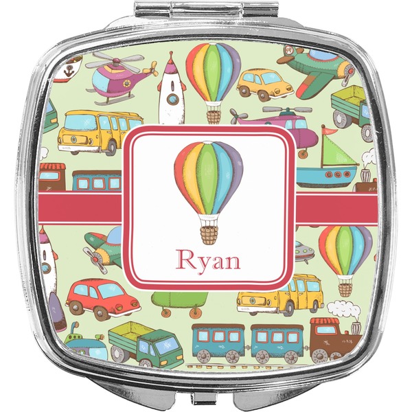 Custom Vintage Transportation Compact Makeup Mirror (Personalized)