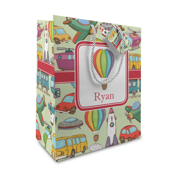 Custom Vintage Transportation Medium Gift Bag (Personalized)