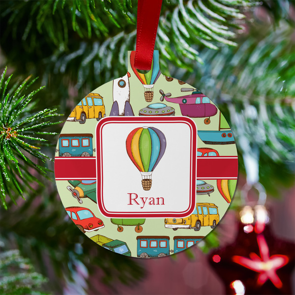 Vintage Transportation Metal Ball Ornament - Lifestyle