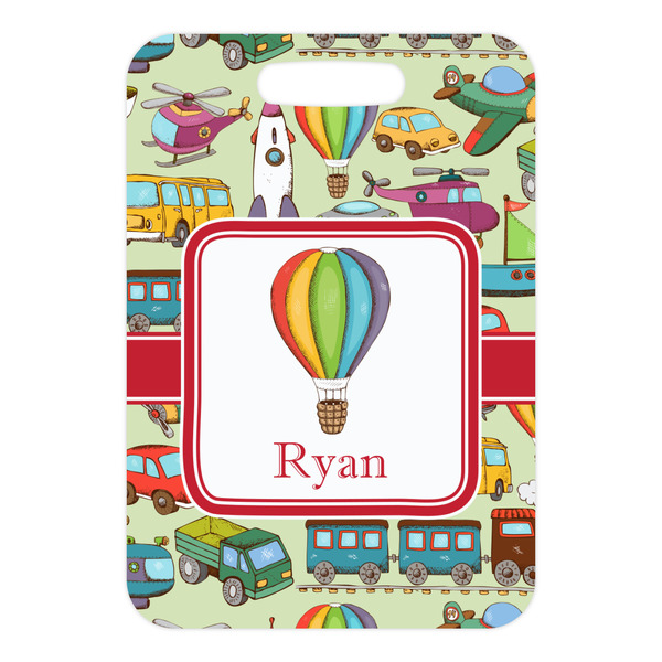 Vintage Transportation Metal Luggage Tag - Front Without Strap