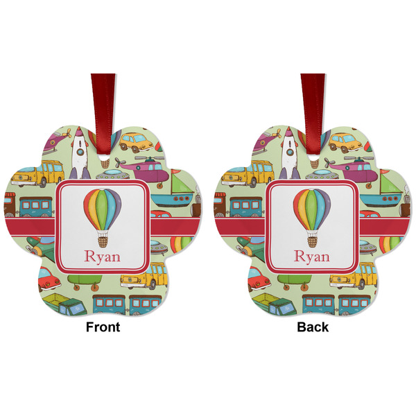 Vintage Transportation Metal Paw Ornament - Front and Back