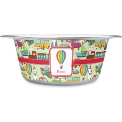 Vintage Transportation Stainless Steel Dog Bowl (Personalized)