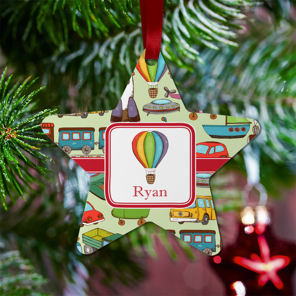 Vintage Transportation Metal Star Ornament - Lifestyle