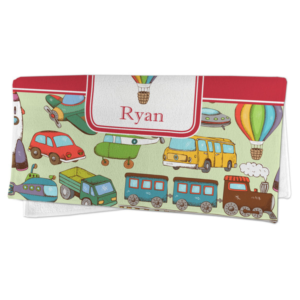 Vintage Transportation Microfiber Dish Rag - FOLDED (half)