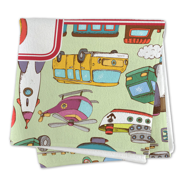 Vintage Transportation Microfiber Dish Rag - FOLDED (square)