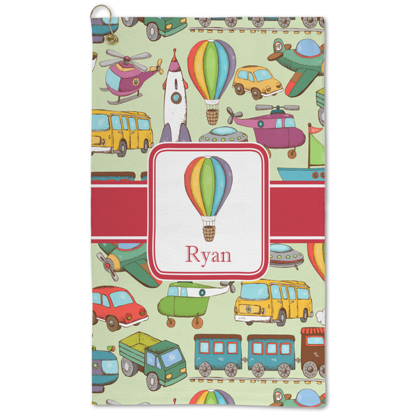 Custom Vintage Transportation Microfiber Golf Towel - Large (Personalized)