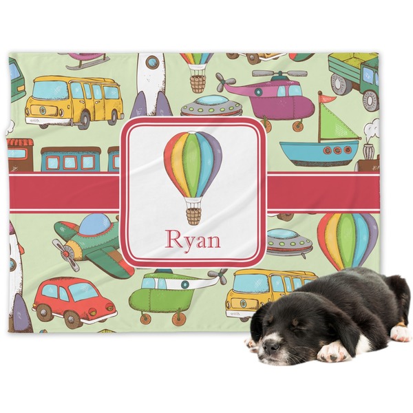 Custom Vintage Transportation Dog Blanket - Regular (Personalized)