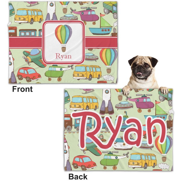 Vintage Transportation Microfleece Dog Blanket - Regular - Front & Back