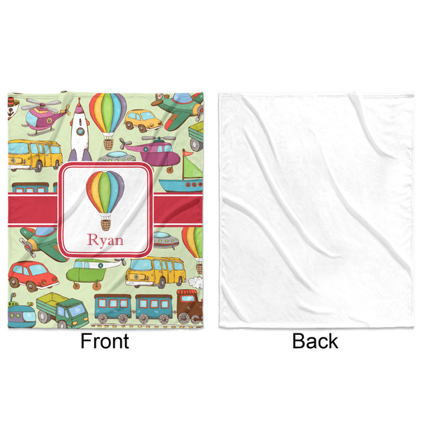 Vintage Transportation Minky Blanket - 50"x60" - Single Sided - Front & Back